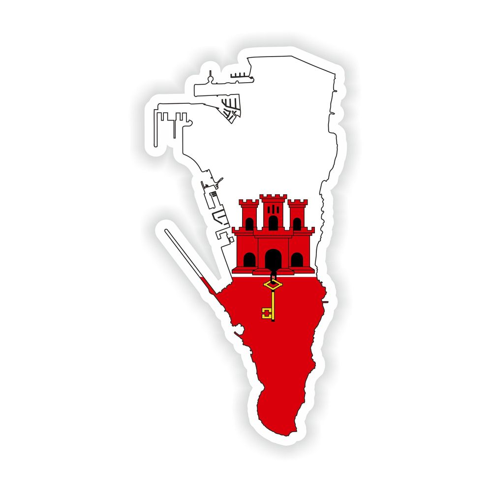 Gibraltar Map Flag Silhouette
