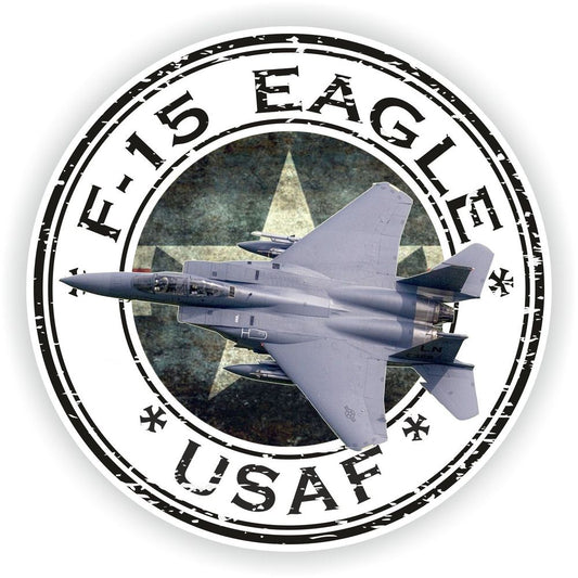 USA F-15 Eagle USAF U.S.A.F. Military Seal Round Flag
