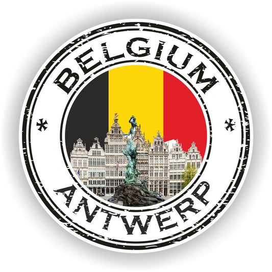 Antwerp Belgium Seal Round Flag #01