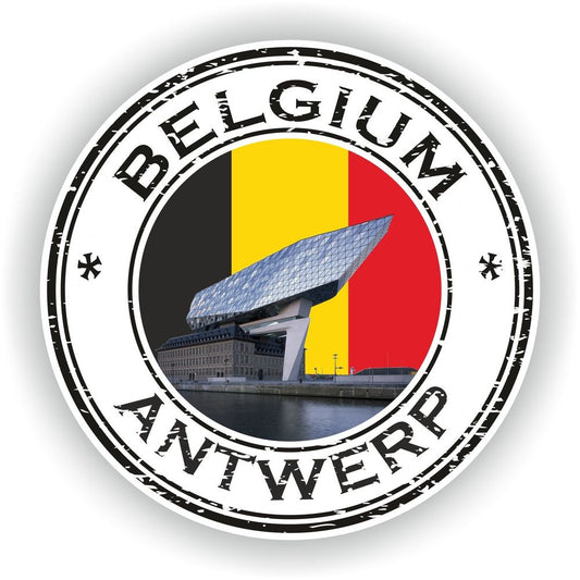 Antwerp Belgium Seal Round Flag #02