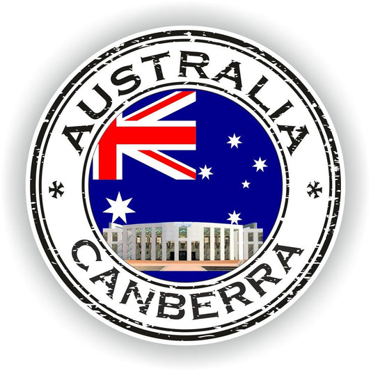 Canberra Australia Seal Round Flag