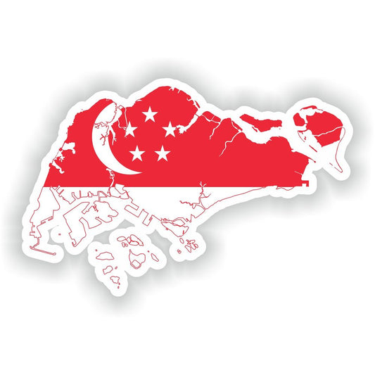 Singapore Map Flag Silhouette