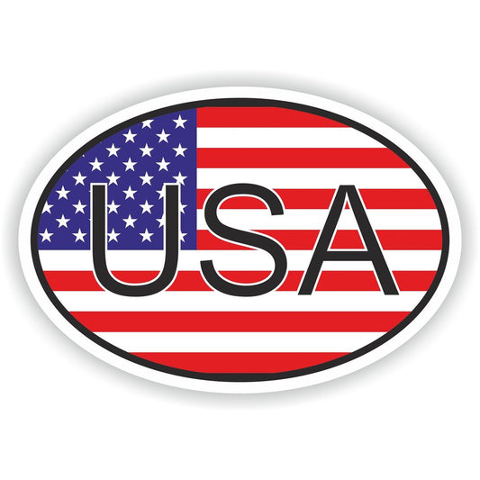 USA Country Code Oval With United States Flag