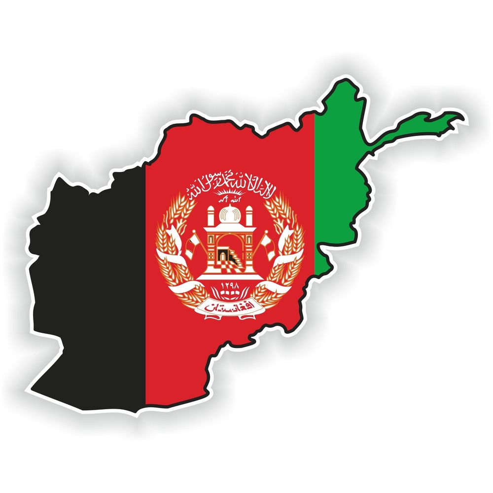 Afghanistan Map Flag Silhouette