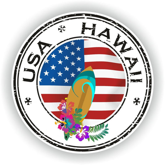 Hawaii USA #02 Seal Round Flag