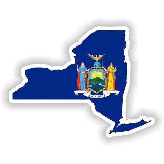 New York Map Flag Silhouette