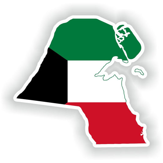 Kuwait Map Flag Silhouette