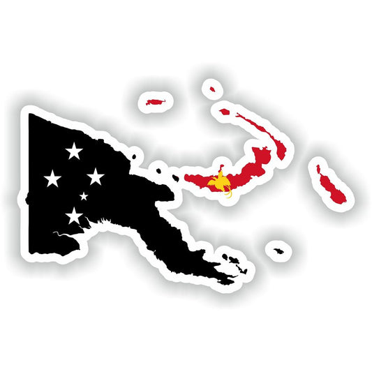 Papua New Guinea Map Flag Silhouette