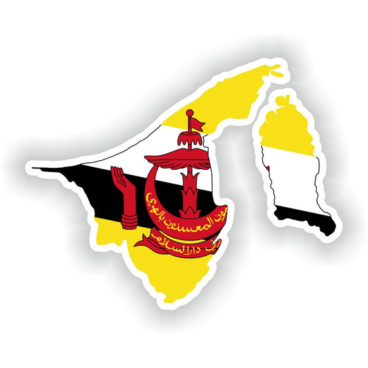 Brunei Map Flag Silhouette