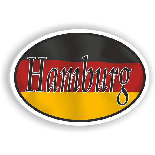 Hamburg Germany City Country Code Oval With Flag