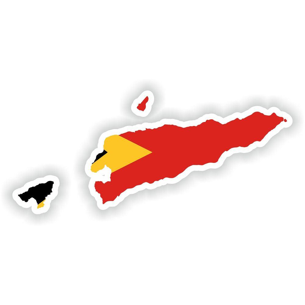 Timor Leste Map Flag Silhouette