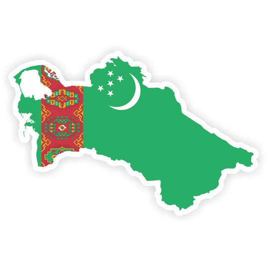 Turkmenistan Map Flag Silhouette