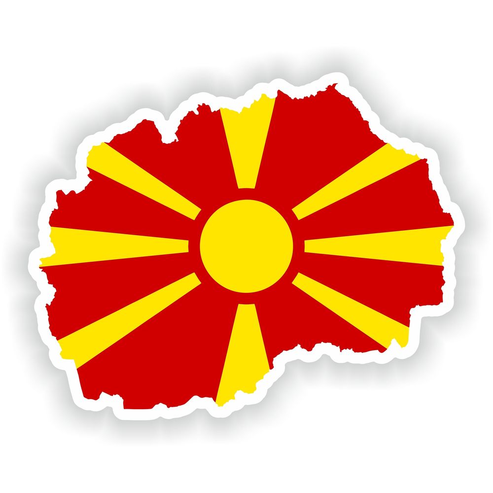 North Macedonia Map Flag Silhouette
