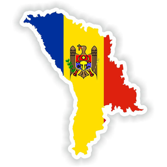 Moldova Map Flag Silhouette