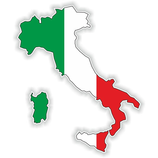 Italy Map Flag Silhouette