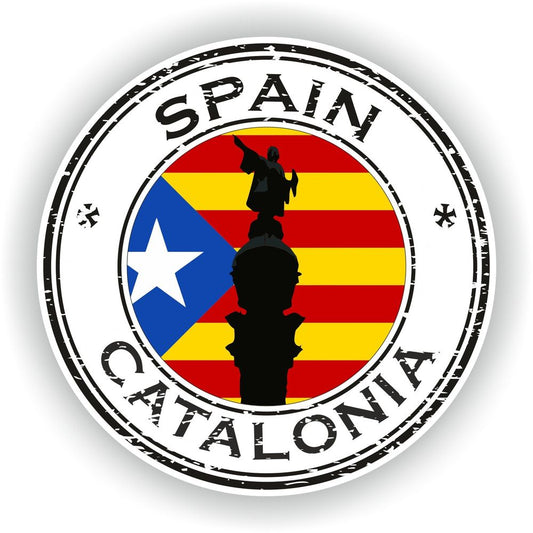 Spain Catalonia Seal Round Flag