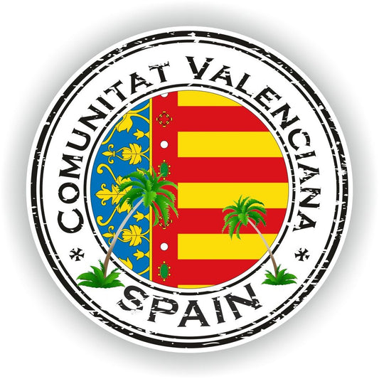 Spain Comunitat Valenciana Seal Round Flag