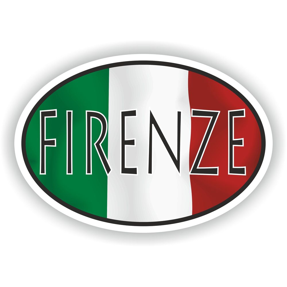 Firenze Italy Country Code Oval With Flag