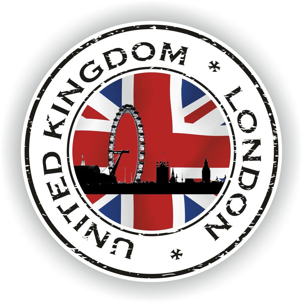 UK London United Kingdom Seal Round Flag