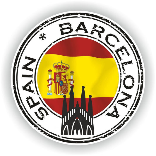 Spain Barcelona Seal Round Flag