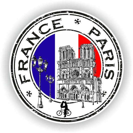 France Paris Notre Dame #01 Seal Round Flag