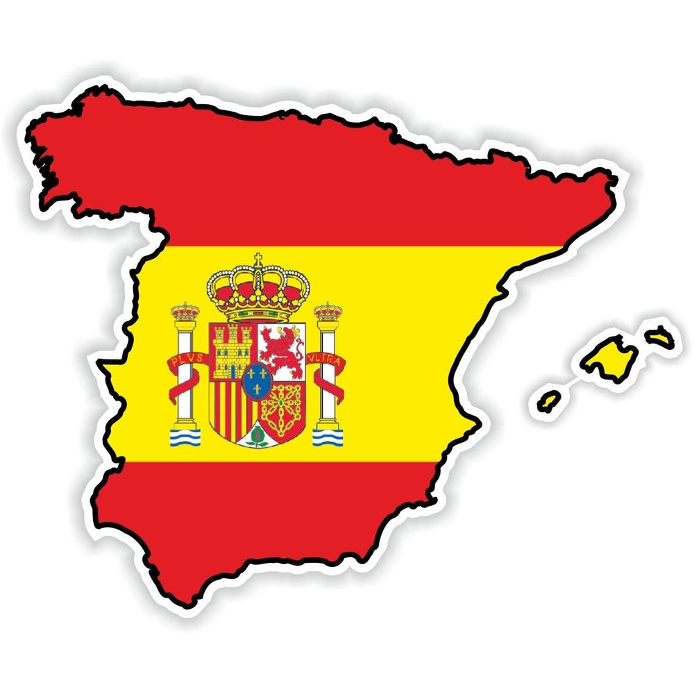 Spain Map Flag Silhouette