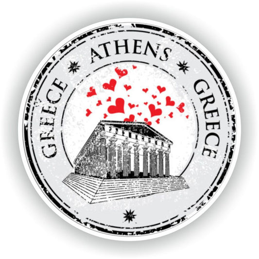 Greece Athens Seal Round Flag
