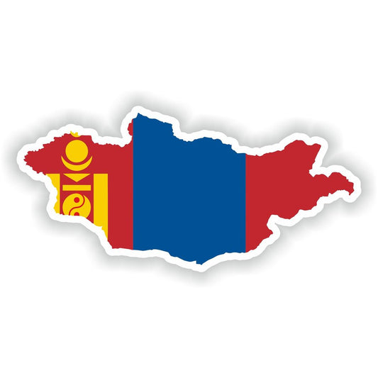 Mongolia Map Flag Silhouette