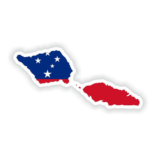 Samoa Map Flag Silhouette