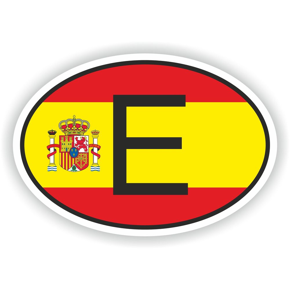Spain Country Code Oval With Flag