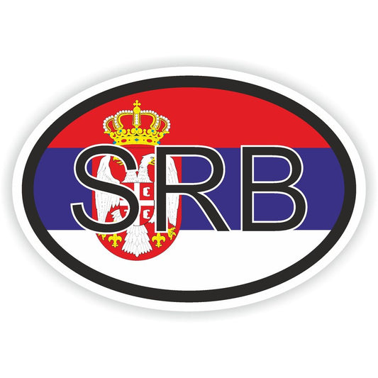 Serbia Srb Country Code Oval With Flag