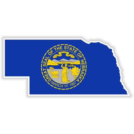 Nebraska Map Flag Silhouette