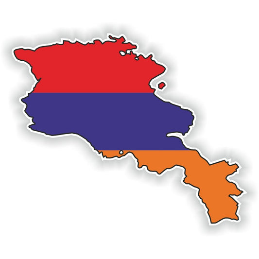 Armenia Map Flag Silhouette