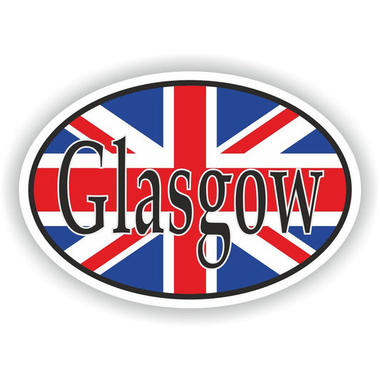 Glasgow United Kingdom UK City Country Code Oval With Flag