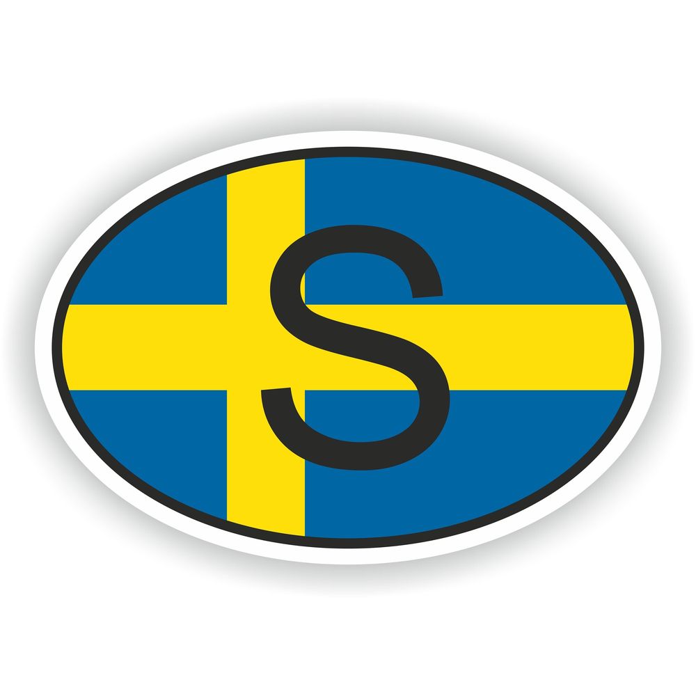 Sweden S Country Code Oval With Flag