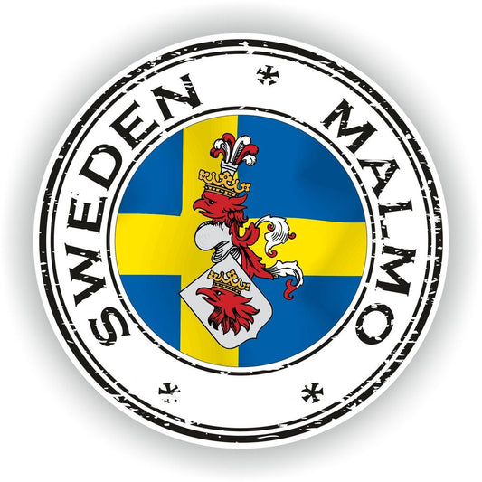 Sweden Malmo Seal Round Flag