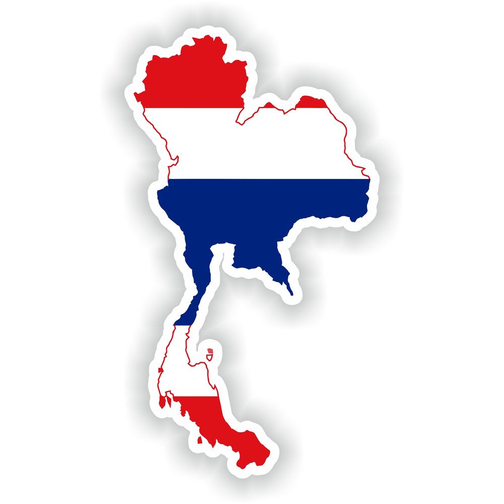 Thailand Map Flag Silhouette