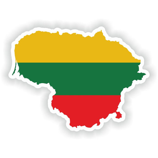 Lithuania Map Flag Silhouette
