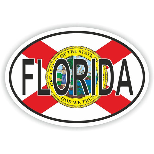 Florida USA Country Code Oval With Flag