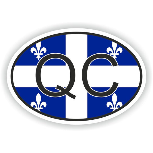 Quebec Qc Country Code Oval With Flag