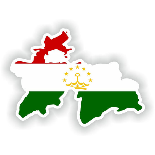 Tajikistan Map Flag Silhouette