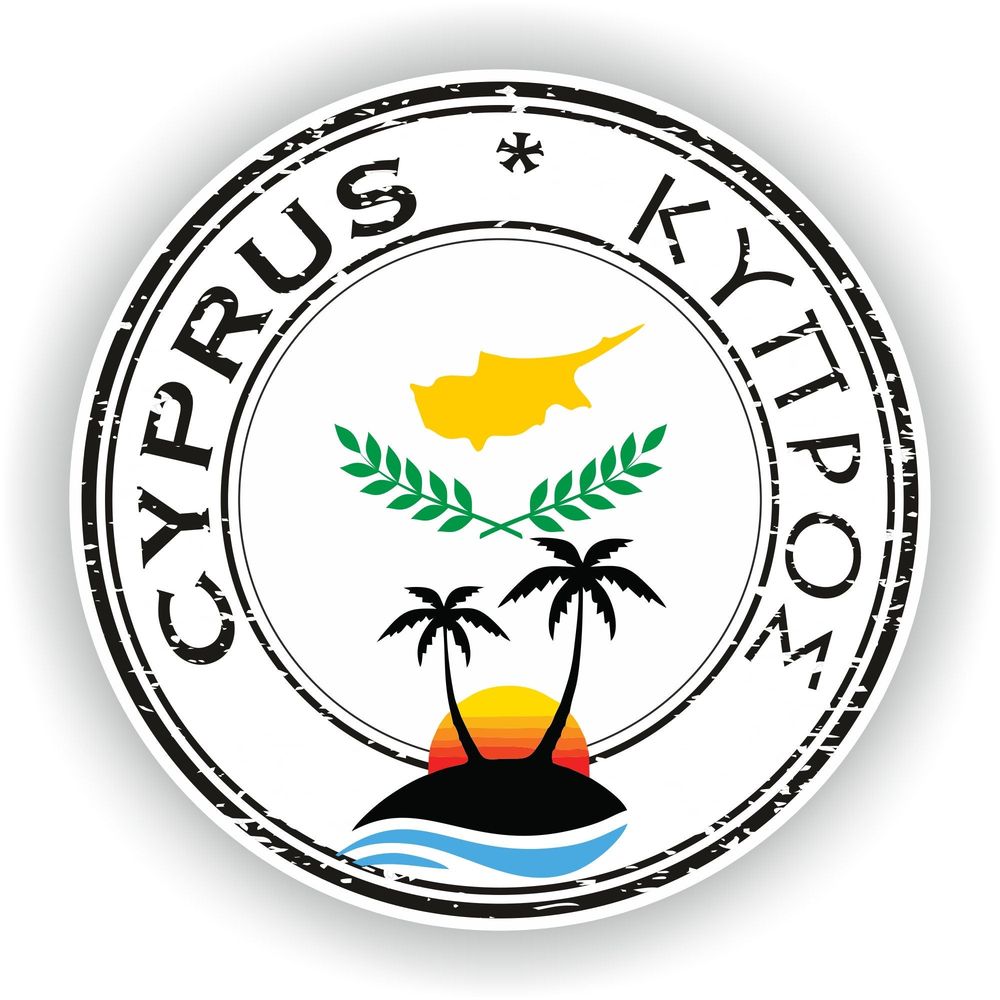Cyprus Κυπρος Seal Round Flag