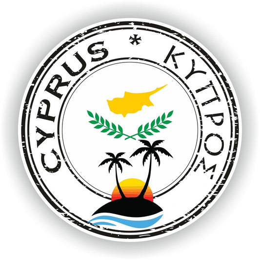Cyprus Κυπρος Seal Round Flag