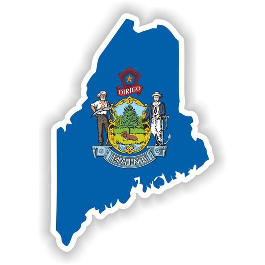 Maine Map Flag Silhouette