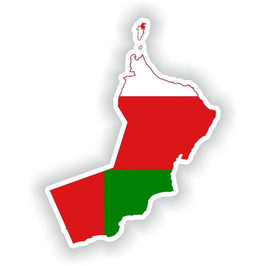 Oman Map Flag Silhouette