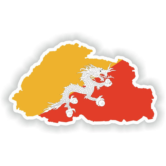 Bhutan Map Flag Silhouette