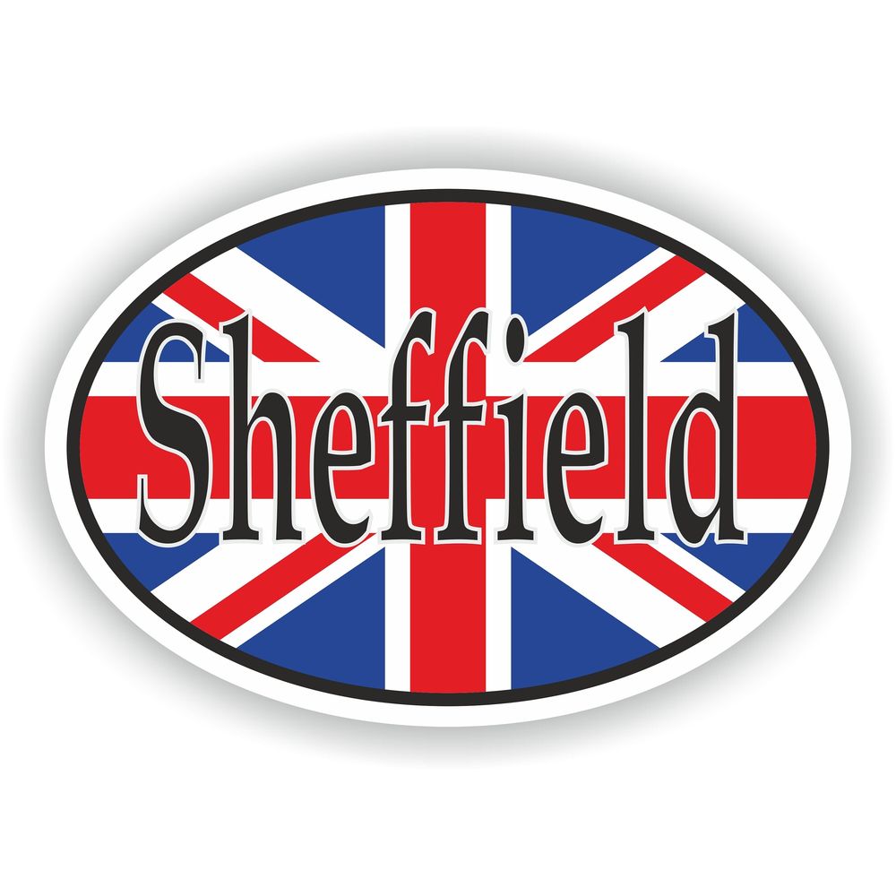 Sheffield United Kingdom UK City Country Code Oval With Flag