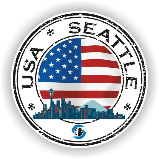 USA Seattle Seal Round Flag