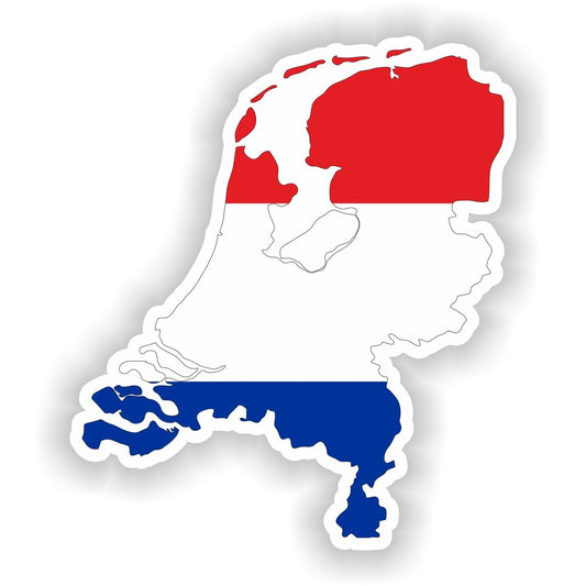 Netherlands Map Flag Silhouette