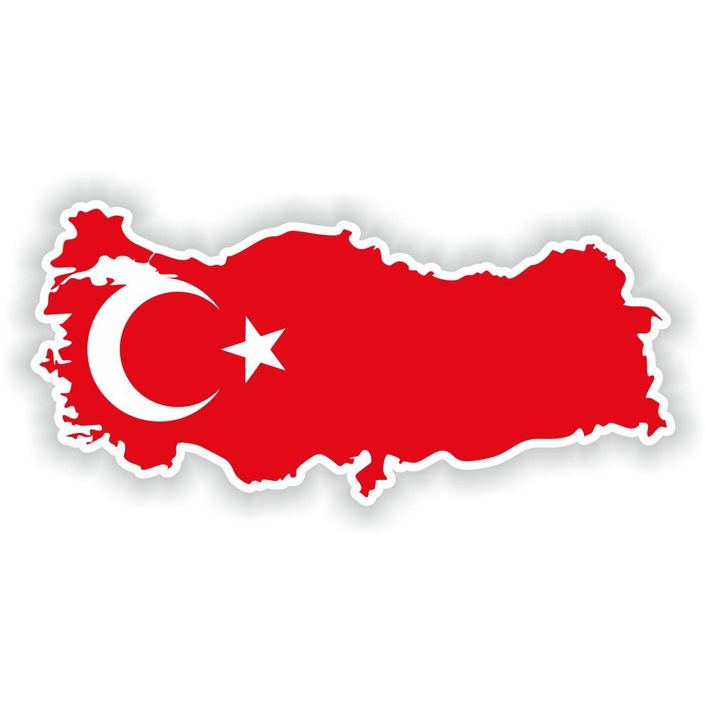 Turkey Map Flag Silhouette